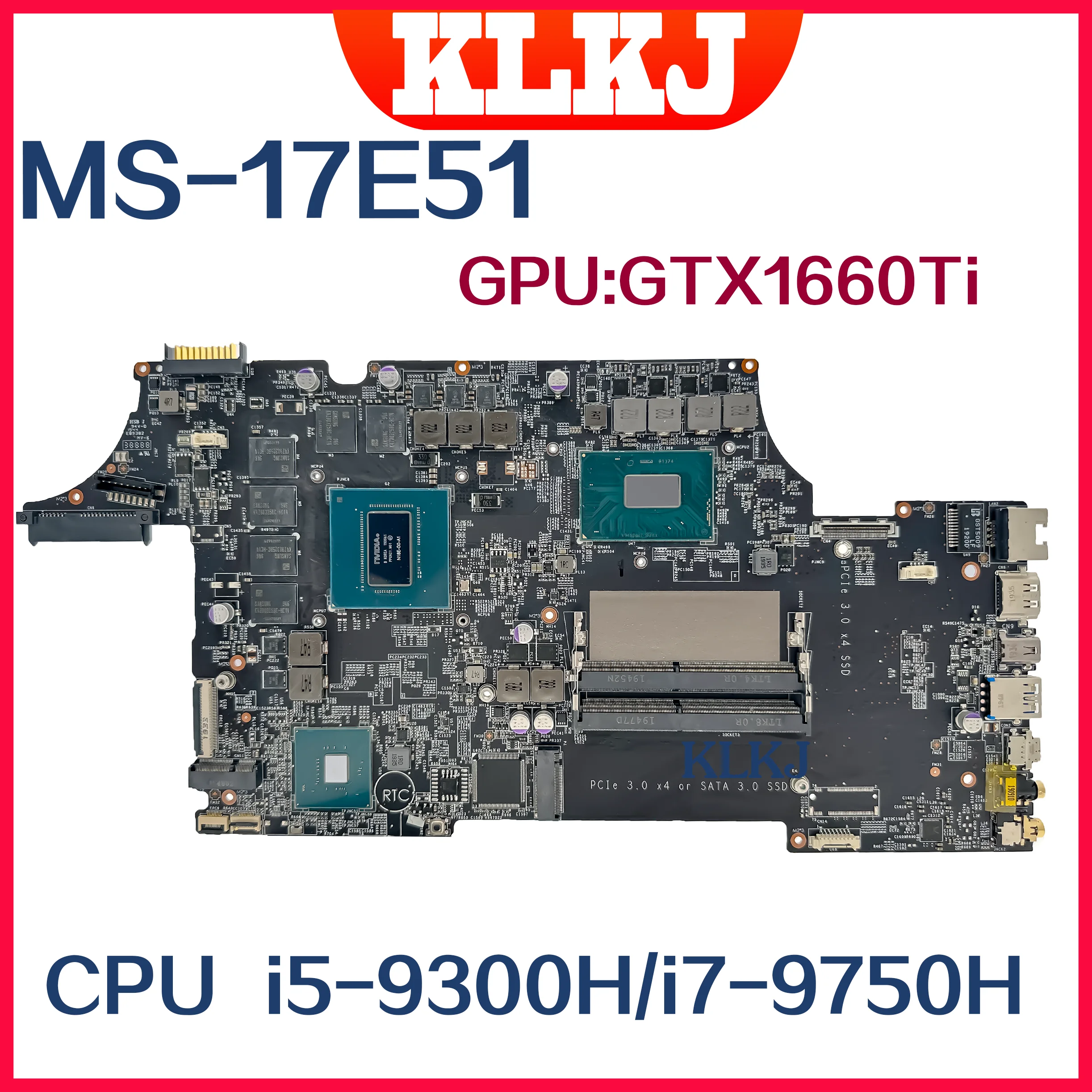 Dinzi MS-17E51  MSI GL75 9SD 9SDK MS-17E5 Ʈ κ W/i7-9750H i5-9300H CPU GTX1660Ti/V6G 100% ׽Ʈ OK